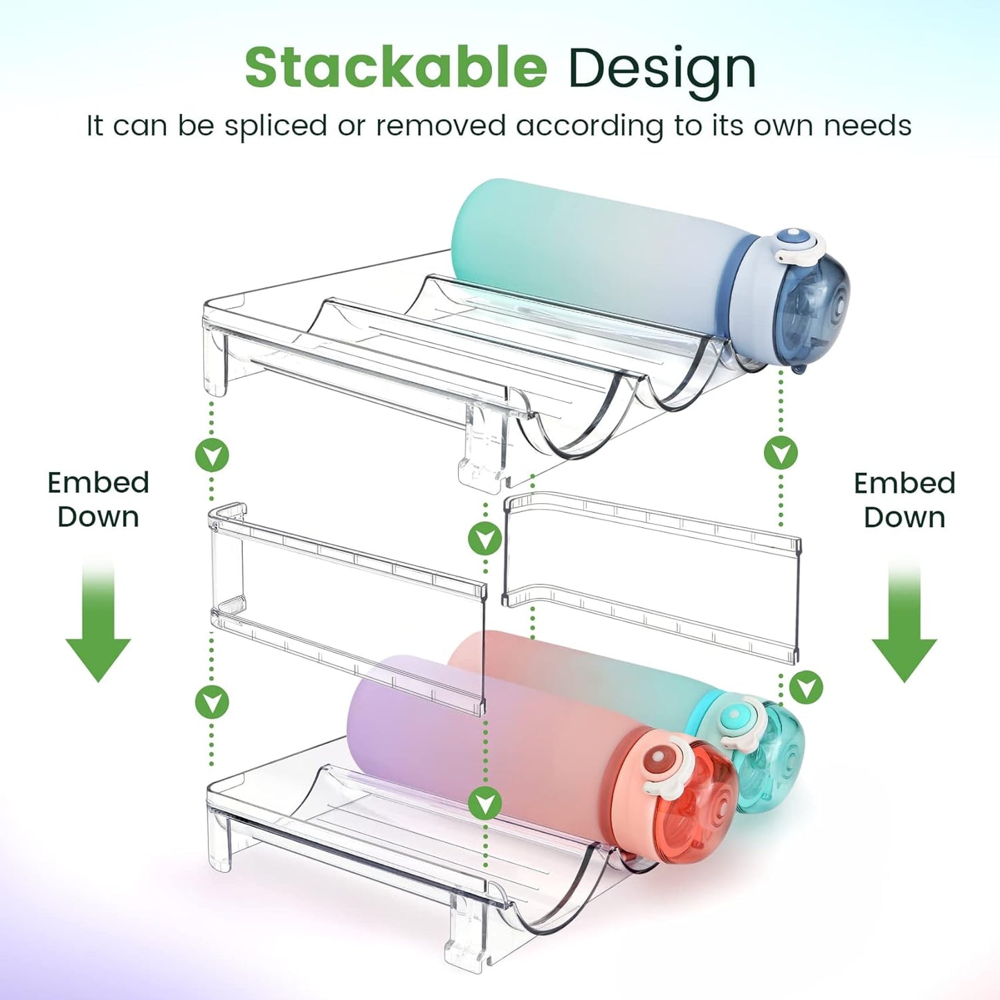 2 Packs Water Bottle Storage Rack